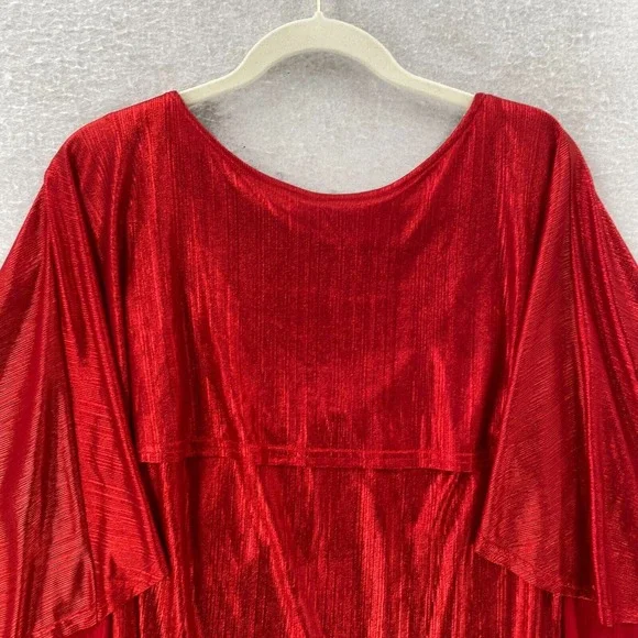 GRACE KARIN Blouse XL Shimmer Glitter Sparkly Poncho Party Top Blouse Low Back - Picture 3 of 15